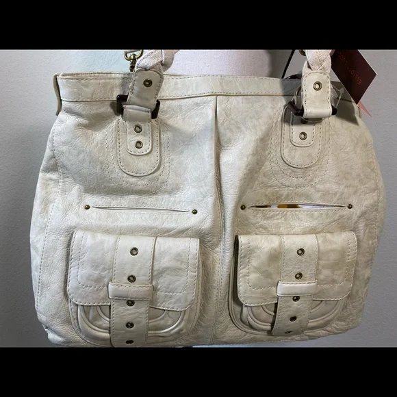 Elliott Lucca 'Toska' Leather Tote Bag in Cream